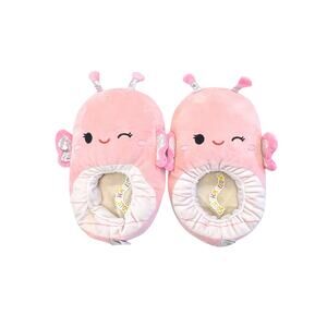 Squishmallows Pink Butterfly Plush Slippers Girls 4-5